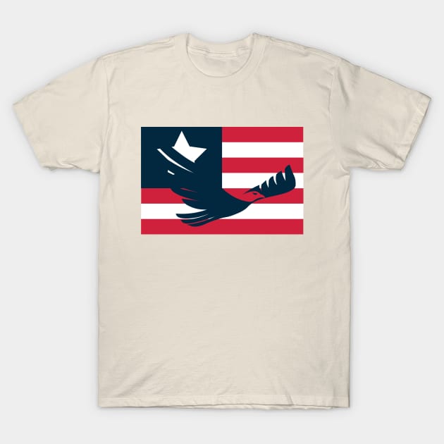 American Eagle with Minimal Flag 🦅 T-Shirt by parazitgoodz